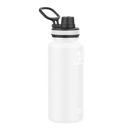 Botella de agua Takeya Originals de acero inoxidable con aislamiento al vacío, 0,9 litros / 32 onzas, blanco