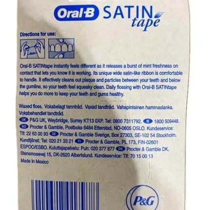 Oral-B Statin Tape Dental Floss 25m (12 Units) by Oral-B Satin Tape Mint