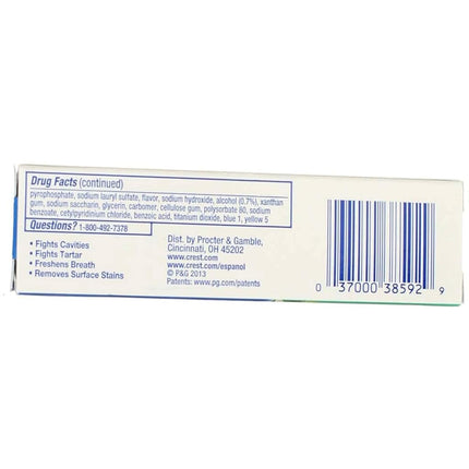 Crest Complete Whitening Plus Scope Minty Fresh Toothpaste, Travel Size, TSA Approved, 0.85 Ounce (Pack of 12)