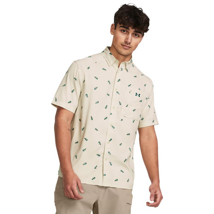 Under Armour Men's Dockside Short Sleeve T-Shirt, (274) Silt / Sonic Yellow / Hydro Teal, S