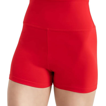 Capezio High Waisted Shorts, Red, Medium