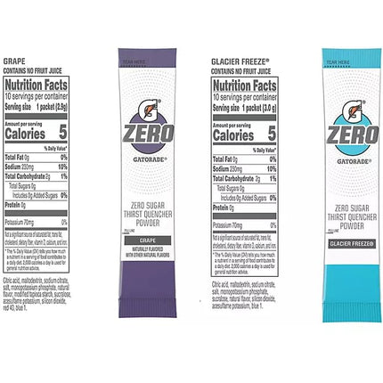 Gatorade Zero Powder Variety Pack - 40 Count - Powder Packs - Zero Powder Packs - Zero Powder - Zero Sugar - Powder Mix Variety - Sugar Free Hydration with Essential Electrolytes