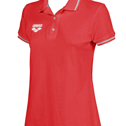 Arena Women's Team Line Short Sleeve Polo Shirt, Red, X-Small