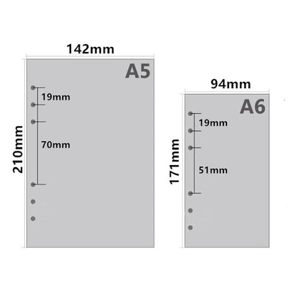 A6 Planner Refill Spiral Notebook Refill 6 Ring Binder Refill,for Filofax,Harphia (A6 3.74 x 6.77'',Full set 11 pcs)
