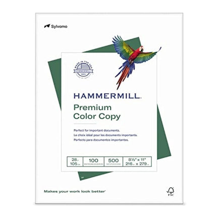 Hammermill Paper, Color Copy Digital, 28lb, 8.5 x 11, Letter, 100 Bright, 500 Sheets / 1 Ream (102467R), Made in the USA