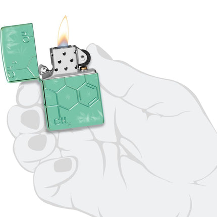 Zippo Cannabis Compound Design Armor High Polish Green Pocket Lighter