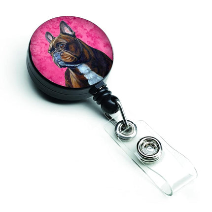 Caroline's Treasures Pink French Bulldog Retractable Badge Reel, Multicolor (LH9385PKBR)