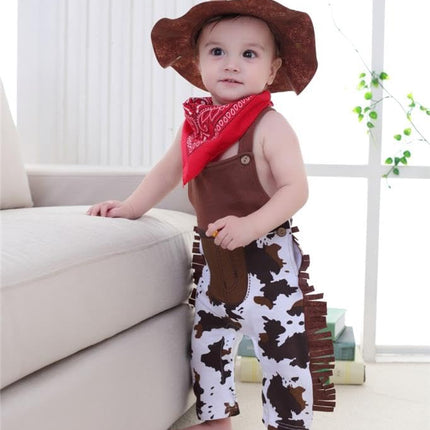 Dressy Daisy Toddler Boys Cowboy Overalls Costume, Brown, Size 3