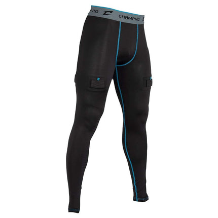 Champro Sports Adult Men's Compression Hockey Jock Pants with Cup & Sock Tabs (Black, Adult X-Large)