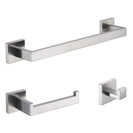 TASTOS 3-Piece Bathroom Hardware Set Brushed Nicke