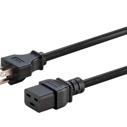 Monoprice Cable de alimentación de alta resistencia - NEMA 6-20P a IEC 60320 C19, 12AWG, 20A/2500W, SJT, 125V, Negro, 1.83m