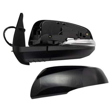 TRQ Driver Side Power Heated Mirror Paint to Match Black Cover Turn Signal