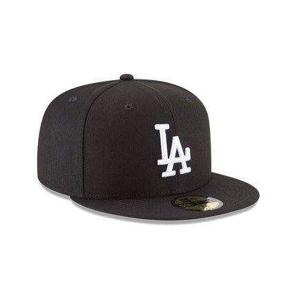 New Era x MLB Men's Los Angeles Dodgers Basic 56Fifty Fitted Hat Black/White-7