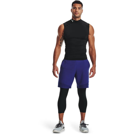 Under Armour Mallas HeatGear 3/4 para hombre, negras (001)/gris brea, S alto