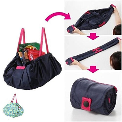 MARNA Reusable Shopping Grocery Compact Foldable Tote Bag M (flower leaf)