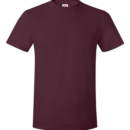 Camiseta Hanes Nano Premium de algodón para hombre (paquete de 2), color granate, talla grande