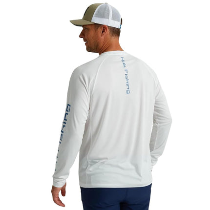 HUK Men's Standard Pursuit Vented Long Sleeve, 30 UPF Fishing Shirt, White, XX-Large