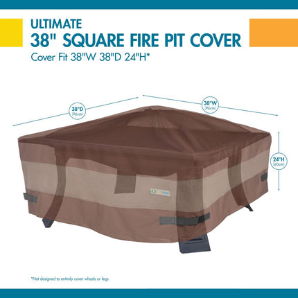 Duck Covers Ultimate Square Fire Pit Cover, 40-Inch