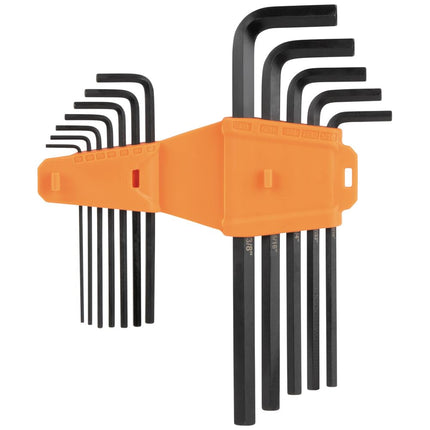 KLEIN TOOLS LS12 12-Piece Long-Arm Hex Key Set, SAE, Heat-Treated, L-Style Keys Sizes 1/16-Inch to 3/8-Inch, Twist-to-Lock Case