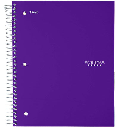 Five Star Spiral Notebook + Study App, 5 Subject, 