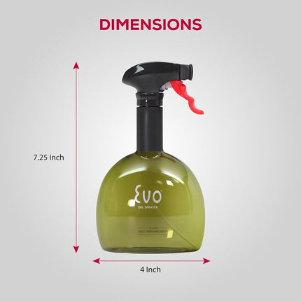 Evo Oil Sprayer 8118 Bottle, Non-Aerosol for Olive Cooking Oils, 8-Ounce Capacity, Set of 2, Green and Yellow