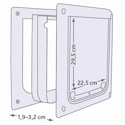 Trixie Pet Products 2-Way Locking Dog Door, Small to Medium Dogs, White