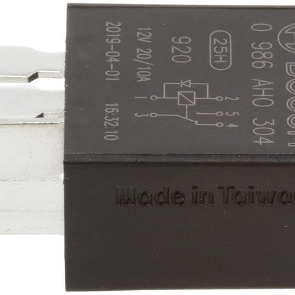 Bosch Automotive 0986AH0304 Micro Relay 12V 20A 5 Terminals IP5K4 Temperature Resistance -40°C to 85°C