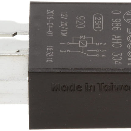 Bosch Automotive 0986AH0304 Micro Relay 12V 20A 5 Terminals IP5K4 Temperature Resistance -40°C to 85°C