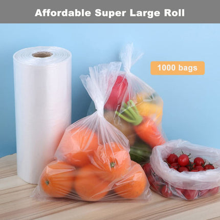 Younber 9.8 X 13.8 Inch Plastic Produce Bags Roll, 1000 Bags of 1 Big Roll for Fruits, Vegetable, Bread, Clear Kitchen Food Storage Bags (Medium)