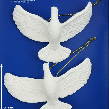 Kurt Adler 4.5" Resin Friendship Dove Ornament Set of 2