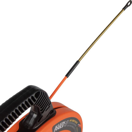 Fish Tape, Multi-Groove Fiberglass Wire Puller with Spiral Steel Leader, Optimized Housing and Handle, 100-Foot x 0.182-Inch Klein Tools 56380