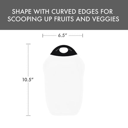 Dexas Chop & Scoop Cutting Board, 6.5 by 10.5 inches, White with Black Handle