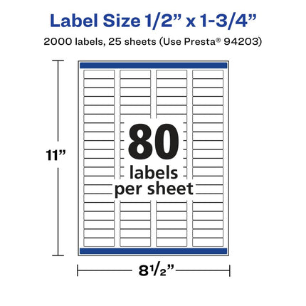 Avery Glossy Clear Rectangle Labels with Sure Feed, 5" x 1.75", 2,000 Glossy Clear Labels, Laser/Inkjet Printable Labels