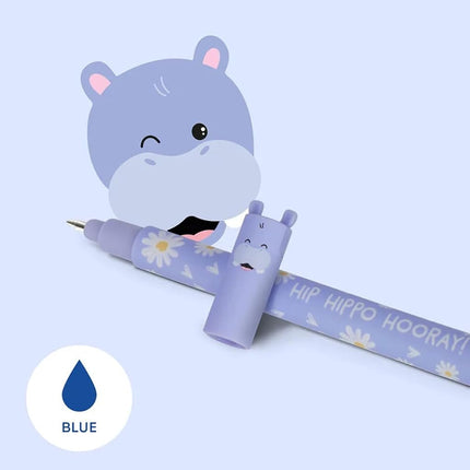 LEGAMI Set of 10 Erasable Gel Pens Farm Set + Hippo, Tiger, Butterfly, Dino, Llama and Penguin - Various Writing Colours
