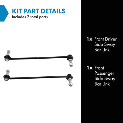 TRQ Front Sway Bar Stabilizer Link Set Compatible with 2017-2019 INFINITI QX30 2014-2015 Mercedes-Benz B Electric Drive 2016-2017 B250e 2014-2019 CLA250 CLA45 AMG 2015-2019 GLA250 GLA45 AMG