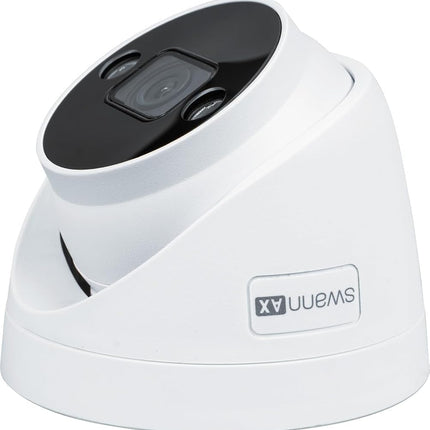 Caméra de sécurité dôme extérieure filaire 4K Swann AdvancedX™ PoE, vision nocturne en couleur, analyse/alertes vidéo IA intelligente, détection de mouvement avancée