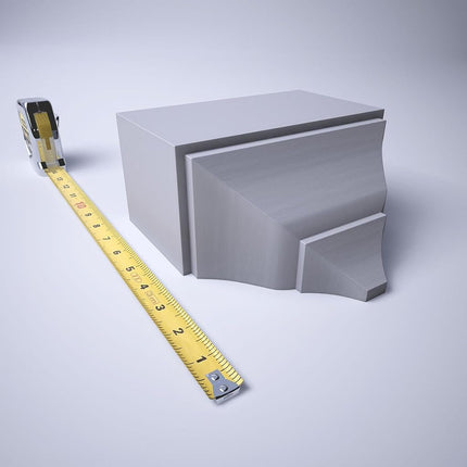 3 5/8"P x 7 1/4"W x 7 1/2"H Americraft Solid Paint Grade Wood Universal Mid Crown Moulding Coupler Block for Profiles up to 4"H x 3 5/8"P, Primed Pine
