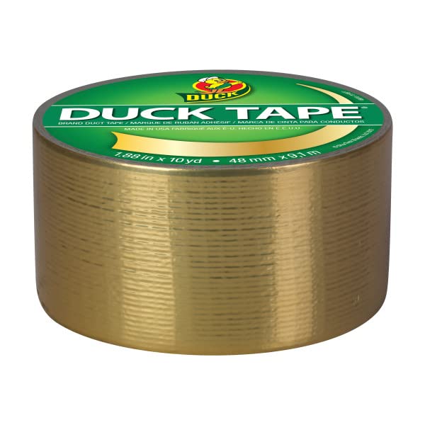 Duck Brand 280748 Color Duct Tape, Metallic Gold, 1.88 Inches x 10 Yards Each Roll, 3 Rolls