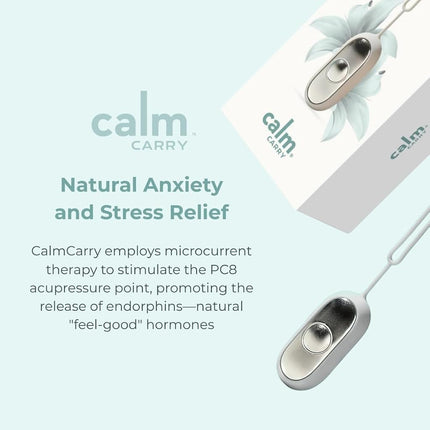 Glowco CalmCarry Sleep Aid Device – Handheld Microcurrent Relaxation Tool, Supports Calm, Focus & Gentle Relief, USB Rechargeable, Portable Wellness Device for Adults & Kids | Grey Calm Carry