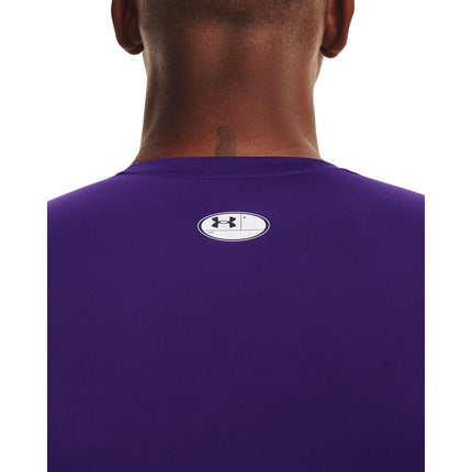 Camiseta de compresión de manga larga HeatGear Armour para hombre de Under Armour, morado (500)/blanco, extragrande alto