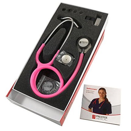Prestige Medical Clinical Plus Dynamic Range Stethoscope with Two Piece Box Packaging, Hot Pink