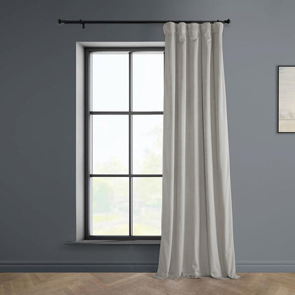 HPD Half Price Drapes Heritage Plush Velvet Curtains 108 Inches Long Room Darkening Curtains for Bedroom & Living Room 50W x 108L, (1 Panel), City Grey