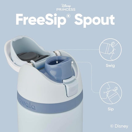 Owala Disney Princess FreeSip Insulated Stainless Steel Water Bottle with Straw for Sports and Travel, BPA Free, 24oz, Cinderella