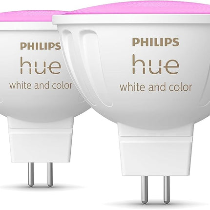 Philips Hue MR16 Smart LED Bulb White and Colour Ambient (2 Pack)