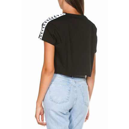 ARENA Women's Corinne Team T-Shirt Crop Top, Black - White - Black, XL