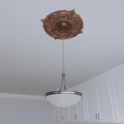 19"OD x 3 1/2"ID x 1"P Attica Thermoformed PVC Ceiling Medallion (Fits Canopies up to 6 3/4"), Bright Coat Dark Bronze