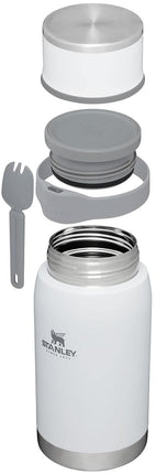 STANLEY 10-10834-001 Termo para comida Adventure to-Go + cuchara-tenedor, acero inoxidable, verde texturizado