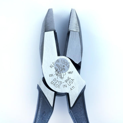 High Leverage Pliers, 9-Inch Side Cutters with 46% More Gripping Power Than Other Pliers KLEIN TOOLS D213-9Ne, Blue/Silver