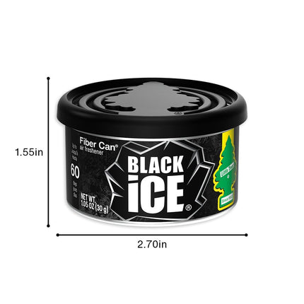 Little Trees Car Air Freshener. Fiber Can Provides a Long-Lasting Scent for Auto or Home. Adjustable Lid for Desired Strength. Black Ice, Air Fresheners (Pack of 4)