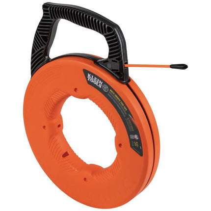Fish Tape, Multi-Groove Fiberglass Wire Puller with Nylon Tip, Optimized Housing and Handle, 15 m, Klein Tools 56382
